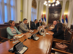 31 August 2022 The National Assembly Speaker in meeting with Italian Ambassador to Serbia Luca Gori